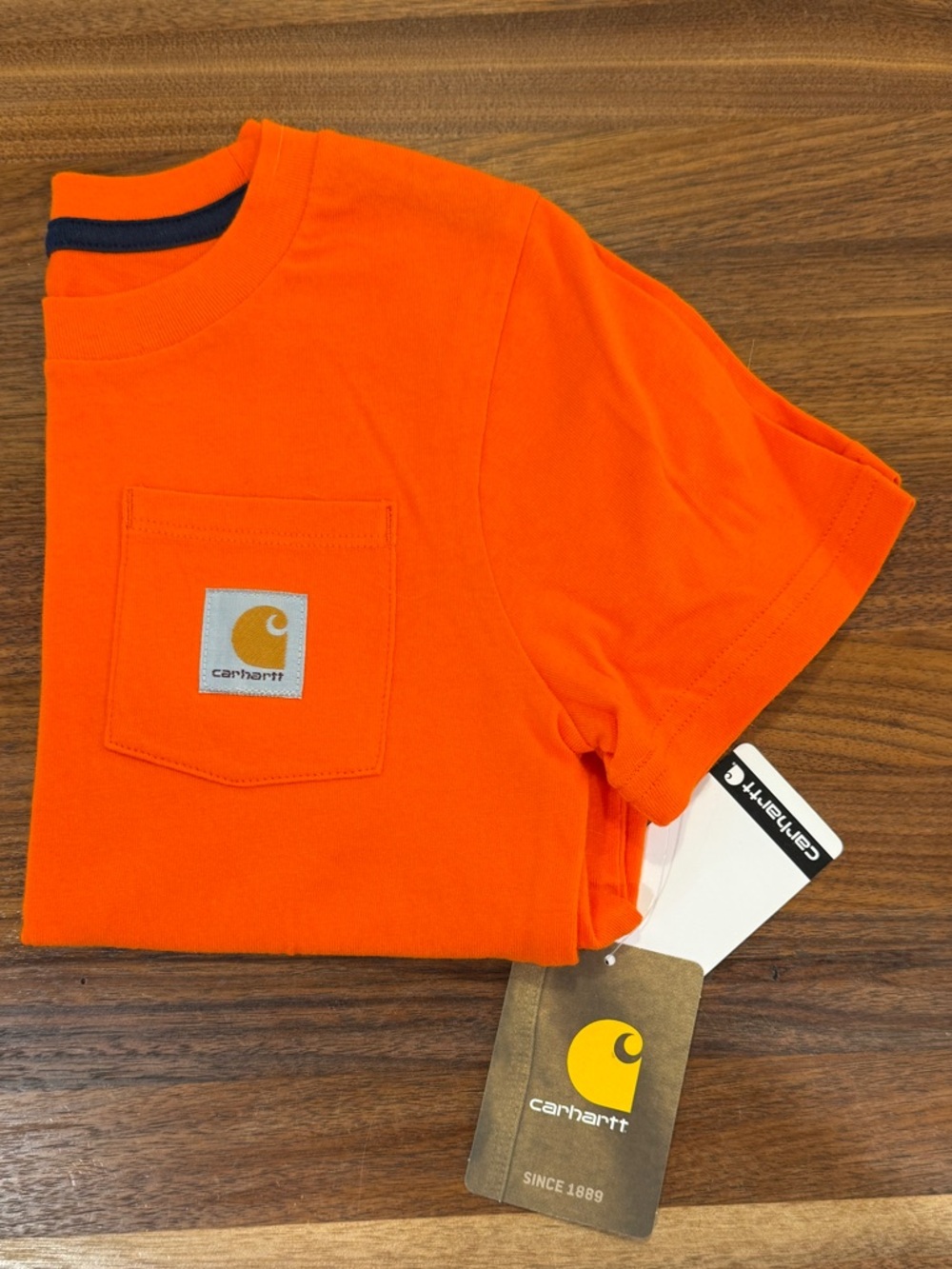 Carhartt Kids Orange Short-Sleeve Pocket Tee